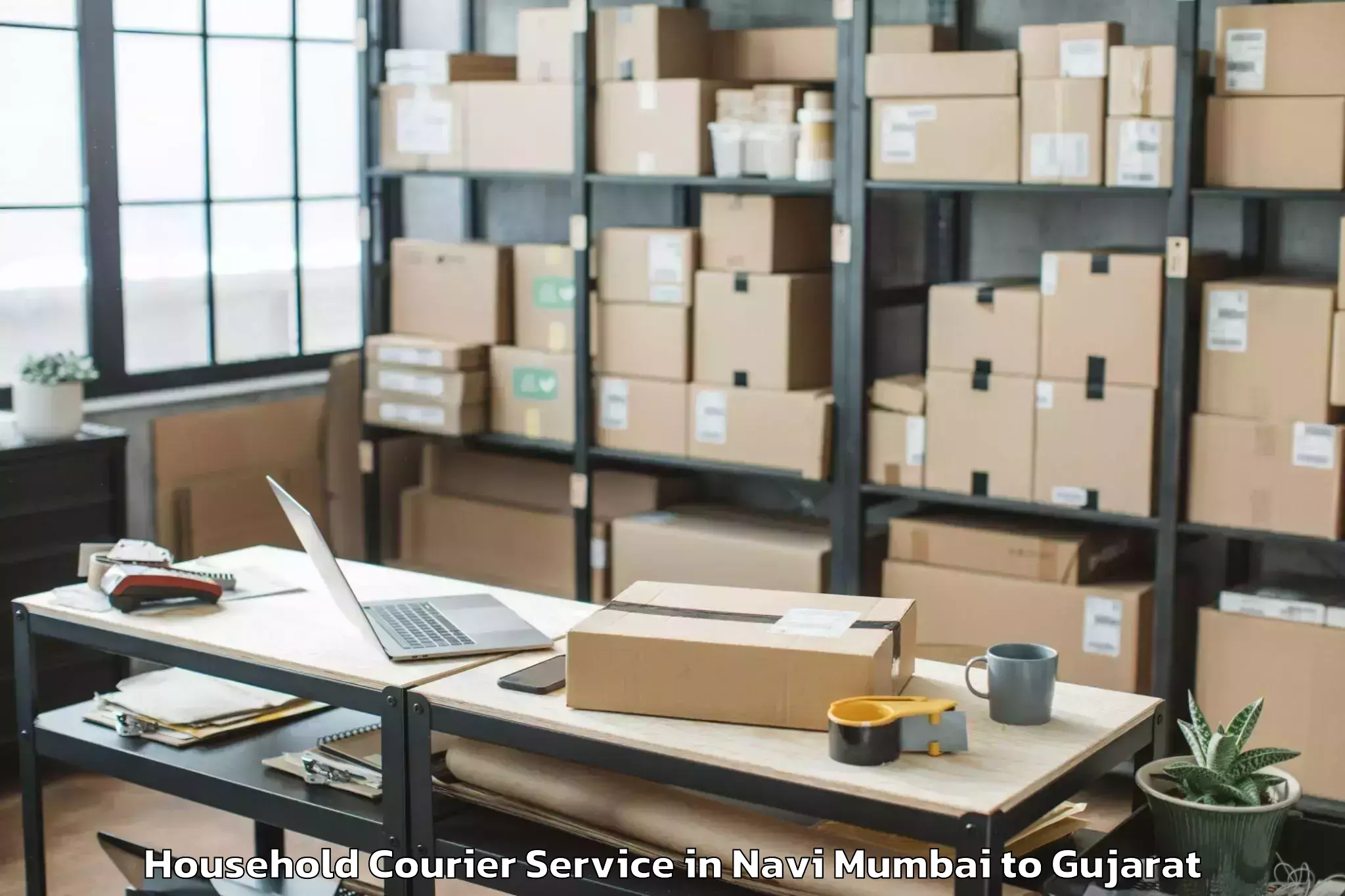 Trusted Navi Mumbai to Dhuwaran Household Courier